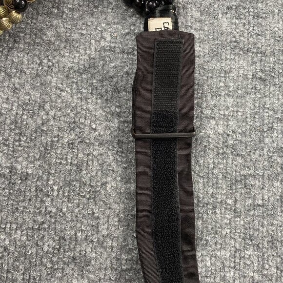 Vtg Carolyn Tanner Belt Beaded Black Gold Braided Adjustable Small Medium 90s‎ - Picture 9 of 14